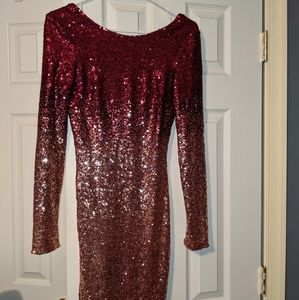 Sequin long sleeve dress